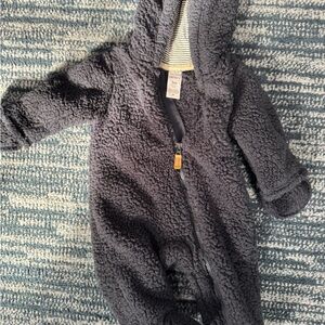 Cozy Black Fleece Baby One Piece